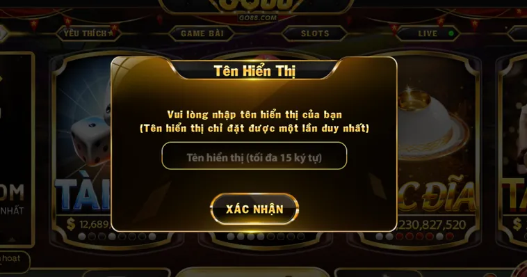 Thiết Lập Tên Hiển Thị Cho Tài Khoản Của Bạn Tại Go88