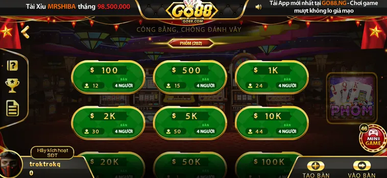 Phỏm Tại Go88 Sân Chơi Đánh Bài Huyền Thoại Với Tỷ Lệ Trả Thưởng Đỉnh Cao