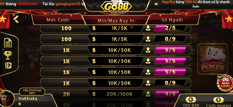 Poker Tại Go88 Sân Chơi Bài Lá Đỉnh Cao Cho Bậc Thầy Chiến Thuật Đẳng Cấp